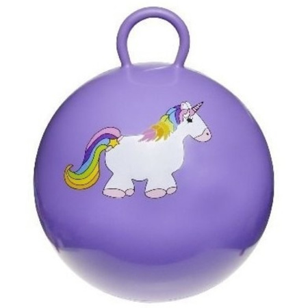 Purple gym ball with unicorn 46 cm