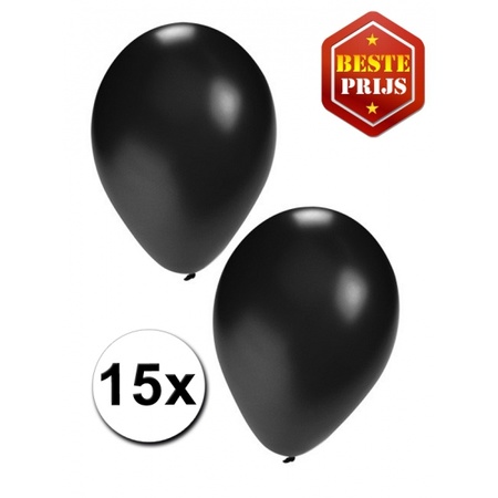 Black decoration 15 balloons en 2 flaglines