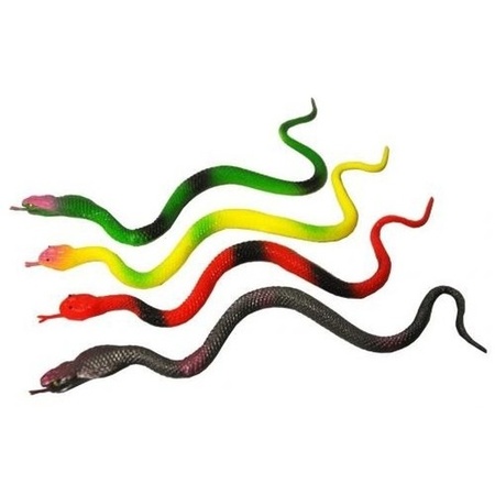Plastic speelgoed figuur slangen set 23 cm 4x stuks