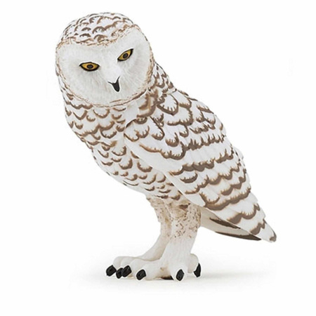Plastic toy snowy owl 6 cm