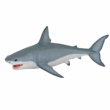 Plastic speelgoed figuur witte haai 19 cm