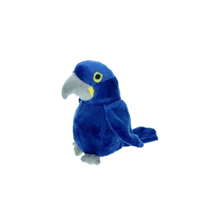 Pluche blauwe papegaai 16 cm