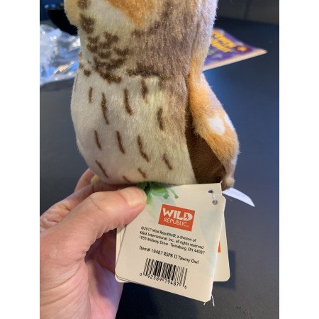 Plush tawny owl bird  with sound 13 cm