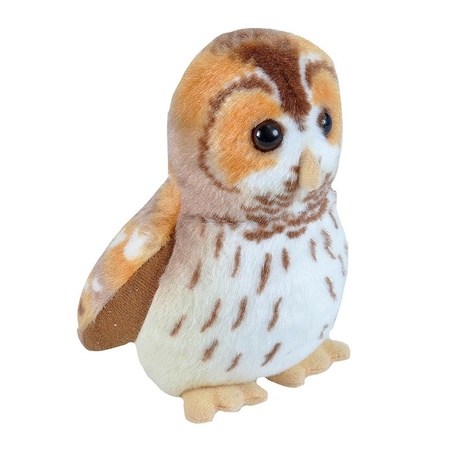Plush tawny owl bird  with sound 13 cm