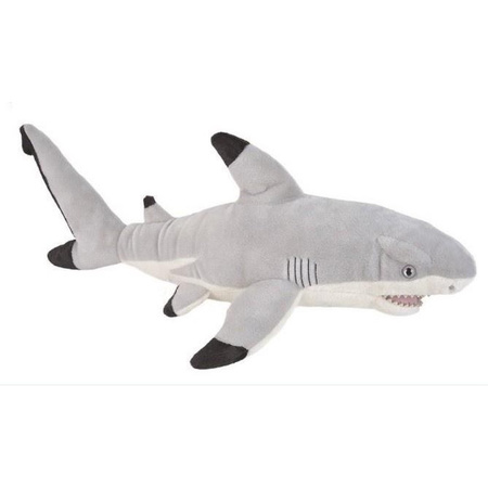 Plush soft toy animal  black tipped reef shark 30 cm