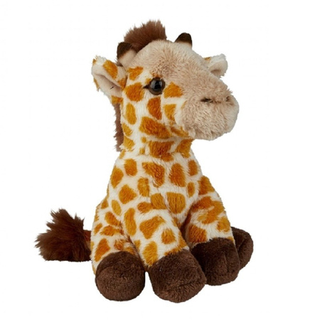 Safari dieren serie pluche knuffels 2x stuks - Giraffe en Leeuw van 15 cm