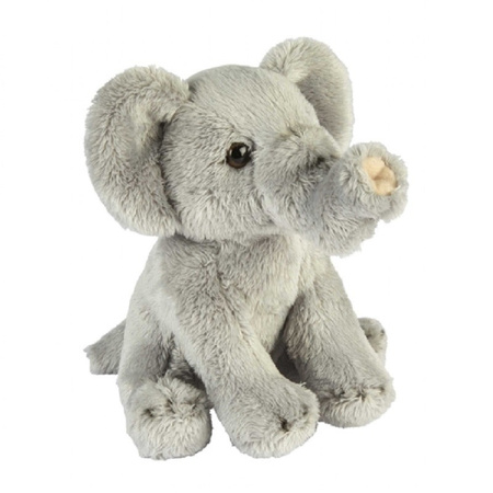 Safari animals serie soft toys 2x - Elephant and Wild Dog 15 cm