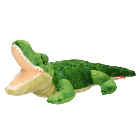 Knuffeldiertje krokodil pluche groen 38 cm