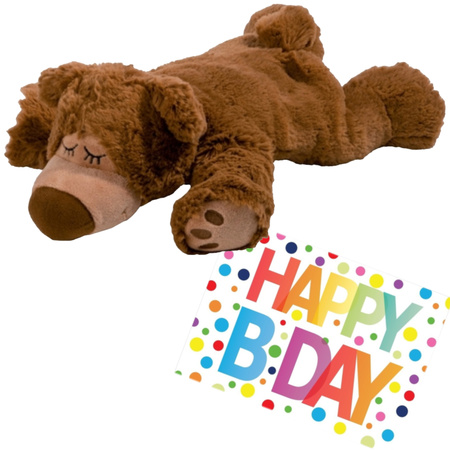 Plush soft toy Warmies microwave bear 32 cm with an A5-size Happy Birthday postcard