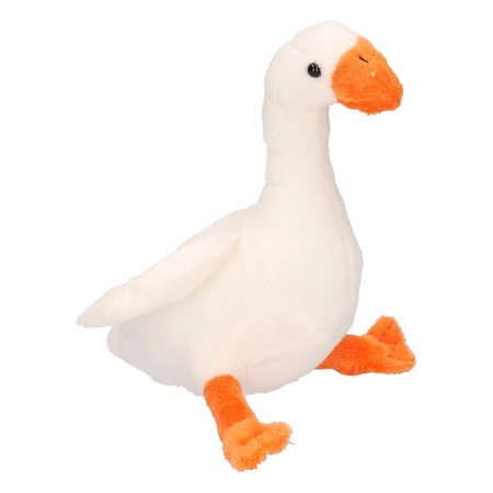 Plush soft toy white goose 18 cm