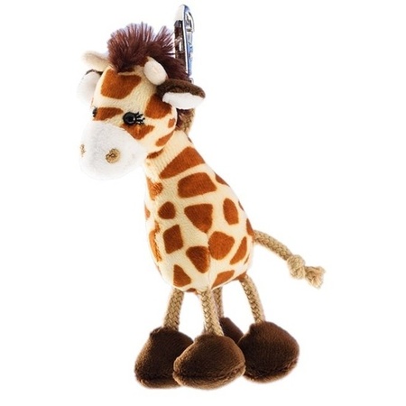 Pluche mini knuffel giraffe sleutelhanger 13 cm bestellen voor
