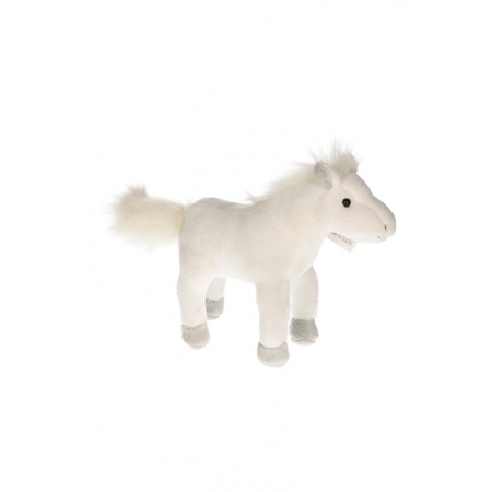 Speelgoed knuffel paard wit 19 cm