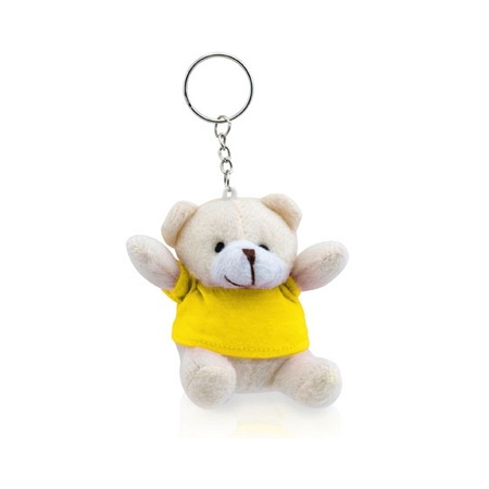 Teddy bear key ring yellow 8 cm