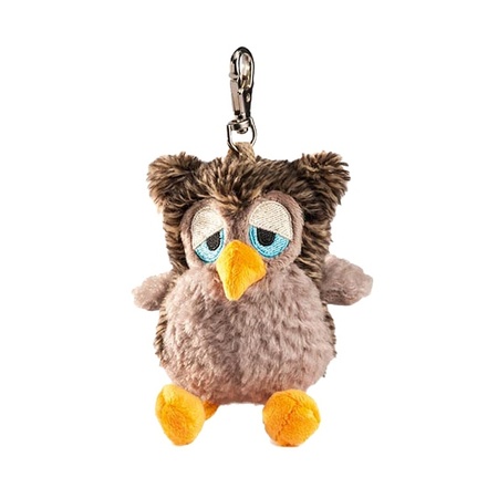 Plush owl Eulalia keychain 10 cm