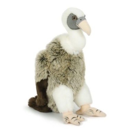 Pluche wit/grijze gier vogel knuffel 30 cm speelgoed