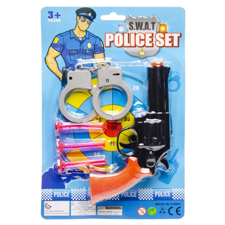 Politie speelgoed set - 4-delig met pistool - voor kinderen - plastic