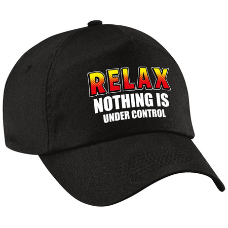 Relax nothing is under control pet zwart voor volwassenen