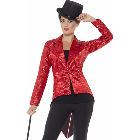 Sequin tailcoat red for women