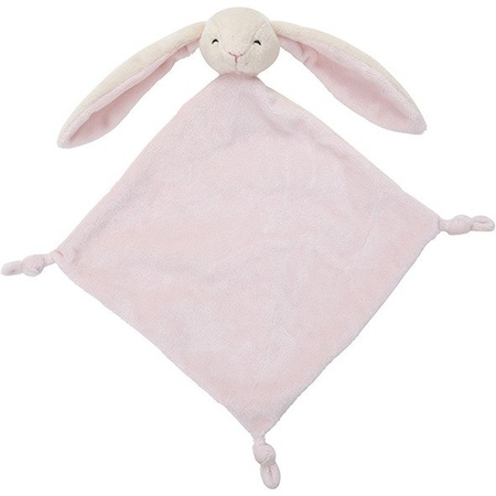 Soft toy animals set rabbit ring 15 cm and cuddle cloth 40 cm