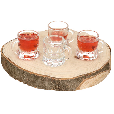 Crocodile drinking game with 4 shot glasses