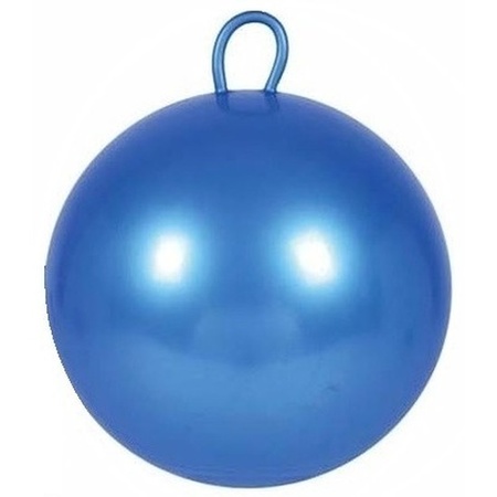 2x stuks skippyballen voor kinderen groen/blauw 70 cm