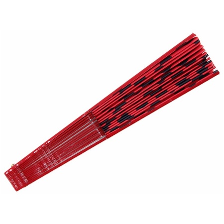 Spaanse handwaaier - rood/zwart - kunststof/polyester - 42 x 24 cm