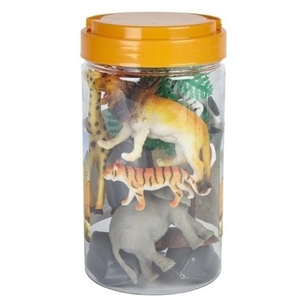 Toy safari/zoo animals in bucket 10 pcs