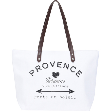 Strandtas Provence wit 31 x 45 cm
