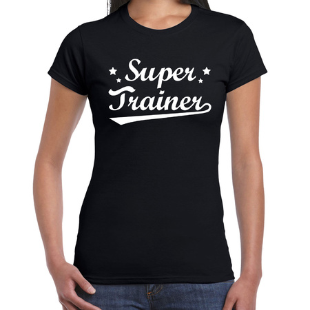 Super trainer t-shirt zwart dames - beroepen shirt