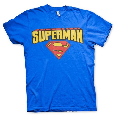 Afdrukken Prematuur Archeologie Vintage Superman logo verkleed t-shirt blauw dames bestellen voor € 18.99  bij het Knuffelparadijs