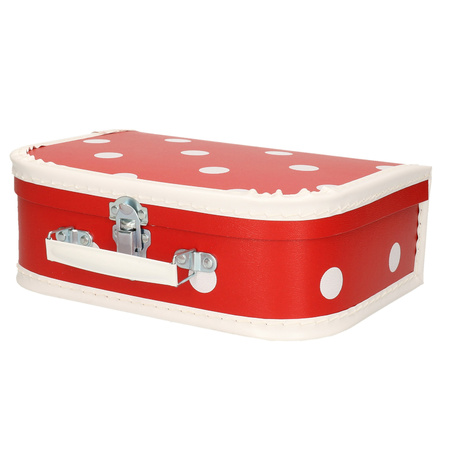 Kinderkoffertje rood polkadot 25 cm