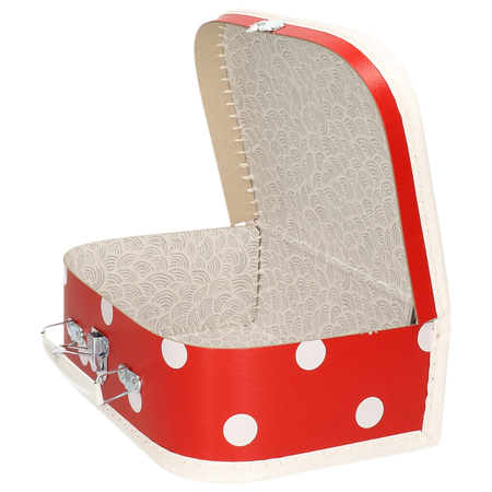 Kinderkoffertje rood polkadot 25 cm