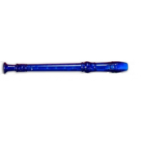 Transparent toy flute blue 32 cm