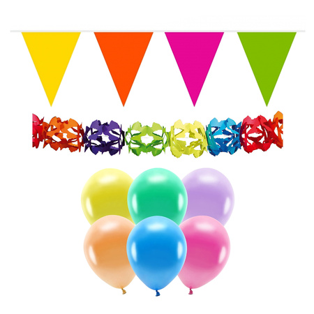 Soedan Lyrisch Productiecentrum Verjaardag versiering set - 4x slingers en 100x ballonnen bestellen voor €  22.47 bij het Knuffelparadijs