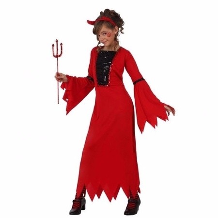 mei op tijd Ambient Carnavalskleding rode duiveljurk voor meiden bestellen voor € 14.99 bij het  Knuffelparadijs