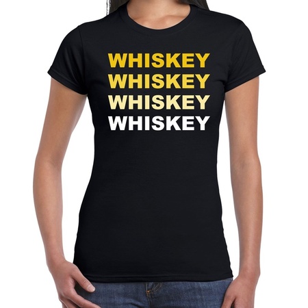 Whiskey drank fun t-shirt zwart voor dames