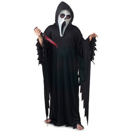 Zwart Scream verkleed kostuum/gewaad voor kinderen
