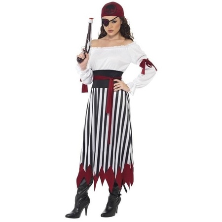 Uitgelezene Zwart/wit/rood piraten verkleed kostuum voor dames bestellen voor GQ-11