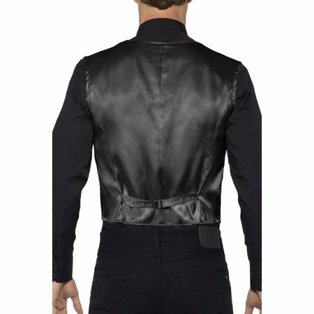 Sequin waistcoat black for men