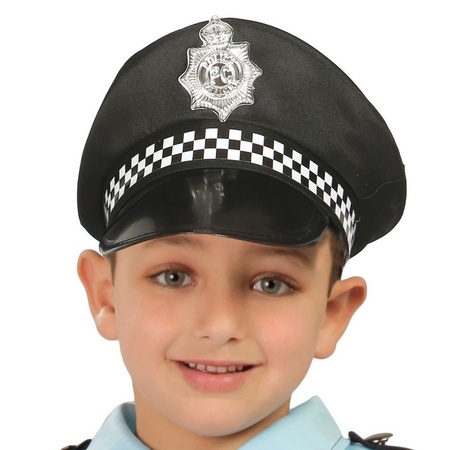 Carnaval play set police hat with gun/cuffs for kids
